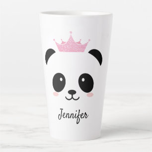 Kawaii panda schattige koningin gepersonaliseerd latte mok