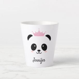 Kawaii panda schattige koningin gepersonaliseerde  latte mok