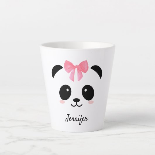 Kawaii panda schattige persoonlijke latte mok (Voorkant)