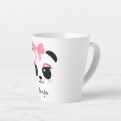 Kawaii panda schattige wimpers gepersonaliseerde l latte mok (Rechterhoek)