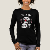 Kawaii Panda Stack Lychee Fruit Japanese Cartoon Tri-Blend Shirt (Voorkant)
