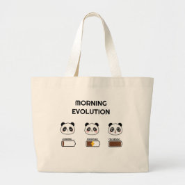 Kawaii Panda Stemming Niveau Progressie Cartoon Ku Grote Tote Bag