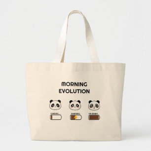 Kawaii Panda Stemming Niveau Progressie Cartoon Ku Grote Tote Bag