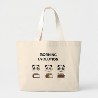 Kawaii Panda Stemming Niveau Progressie Cartoon Ku Grote Tote Bag