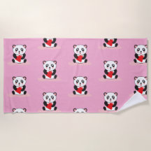 Kawaii panda strandhanddoek voor kinderen