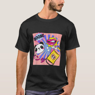 Kawaii Panda Strawberry Milkshake Japanse anime T-shirt
