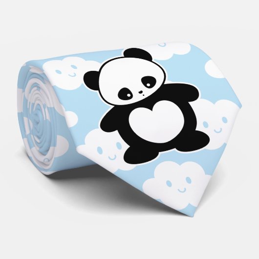 Kawaii panda stropdas (Opgerold)