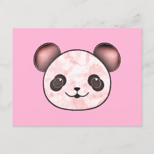 Kawaii Panda tekening in roze Briefkaart