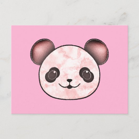 Kawaii Panda tekening in roze Briefkaart (Voorkant)