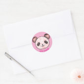 Kawaii Panda tekening in roze Ronde Sticker (Envelop)