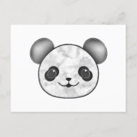 Kawaii Panda tekening in zwart en wit