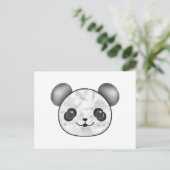 Kawaii Panda tekening in zwart en wit Briefkaart (Staand voorkant)