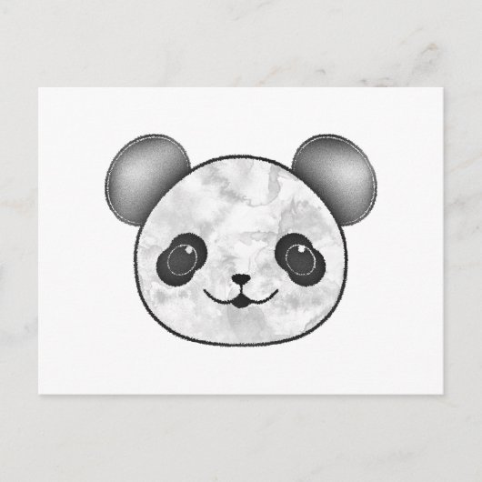 Kawaii Panda tekening in zwart en wit Briefkaart (Voorkant)
