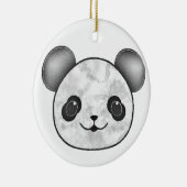 Kawaii Panda tekening in zwart en wit Keramisch Ornament (Rechts)