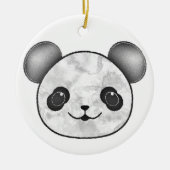 Kawaii Panda tekening in zwart en wit Keramisch Ornament (Voorkant)