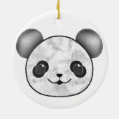 Kawaii Panda tekening in zwart en wit Keramisch Ornament (Achterkant)