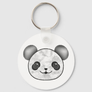 Kawaii Panda tekening in zwart en wit Sleutelhanger