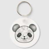 Kawaii Panda tekening in zwart en wit Sleutelhanger (Achterkant)
