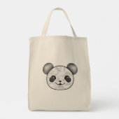 Kawaii Panda tekening in zwart en wit Tote Bag (Achterkant)