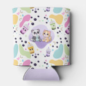 Kawaii Panda & Tiger Bubble Tea Kinder Gedrukt Blikjeskoeler (Achterkant)