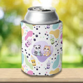 Kawaii Panda & Tiger Bubble Tea Kinder Gedrukt Blikjeskoeler