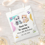 Kawaii Panda & Tiger Bubble Tea Kinderen Verjaarda Bedankzakje (Geknipt)