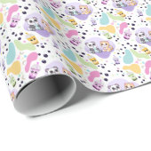 Kawaii Panda & Tiger Bubble Tea Kinderen Verjaarda Cadeaupapier (Rol Hoek)