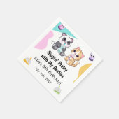 Kawaii Panda & Tiger Bubble Tea Kinderen Verjaarda Servet (Hoek)