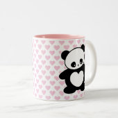 Kawaii panda tweekleurige koffiemok (Voorkant rechts)