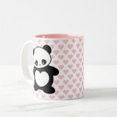 Kawaii panda tweekleurige koffiemok (Voorkant links)