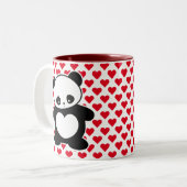 Kawaii panda tweekleurige koffiemok (Voorkant links)