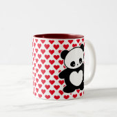 Kawaii panda tweekleurige koffiemok (Voorkant rechts)