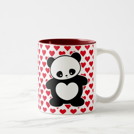 Kawaii panda tweekleurige koffiemok (Rechts)