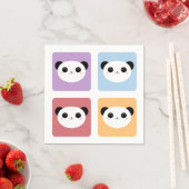 Kawaii Panda veelkleurig Pop vierkant patroon Servetten (Insitu)
