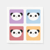 Kawaii Panda veelkleurig Pop vierkant patroon Servetten (Voorkant)
