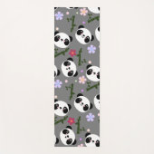 Kawaii Panda's op grijs Yogamat (Voorkant)