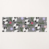 Kawaii Panda's op grijs Yogamat (Voorkant (horizontaal))