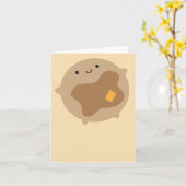 Kawaii Pannenkoek Kaart (Gele Bloem)