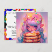 Kawaii Pannenkoekenfee Verjaardagsfeest Kaart (Voorkant / Achterkant)