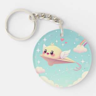 Kawaii Papieren Vliegtuig Sleutelhanger