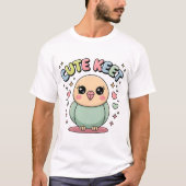 Kawaii Parakeet | Cute Keet Pastel Bird Illustrati T-shirt (Voorkant)