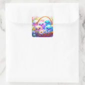 Kawaii Pasen Eierstickers Vierkante Sticker (Tas)