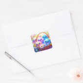 Kawaii Pasen Eierstickers Vierkante Sticker (Envelop)