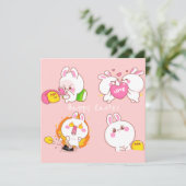 Kawaii Pasen Feestdagenkaart (Staand voorkant)