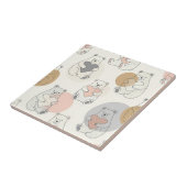 Kawaii Pastel Beer Hart Patroon Tegeltje (Zijkant)