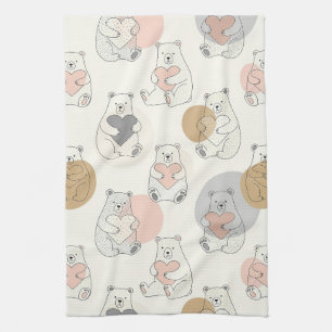 Kawaii Pastel Beer Hart Patroon Theedoek