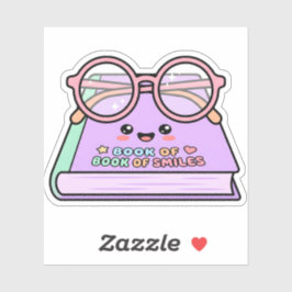 Kawaii Pastel Boek en Lezingsbril Sticker