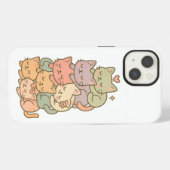 Kawaii Pastel Cat Stack Sleepy Sticker iPhone Hoesje (Achterkant horizontaal)