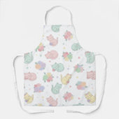 Kawaii Pastel Cats and Flowers Pattern Apron Schort (Voorkant)