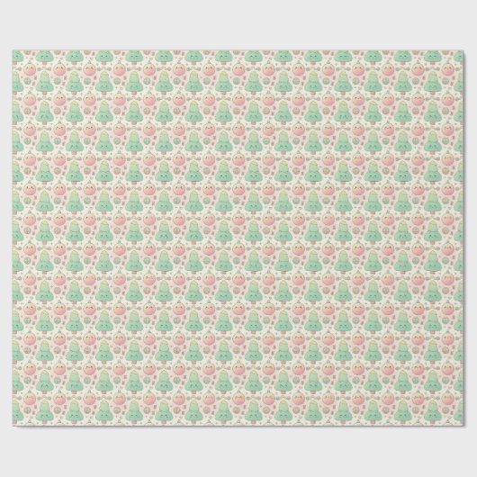 Kawaii Pastel Christmas  Cadeaupapier (Vlak)